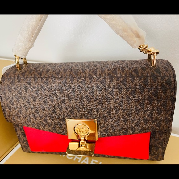 Authentic Michael Kors Lita Medium Crossbody Bag New With Gift Box - Picture 2 of 7